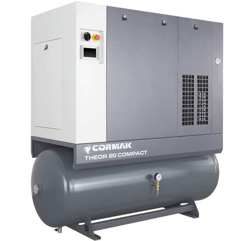 Винтов компресор с осушител и резервоар 500 л – THEOR 20 COMPACT – 15 кВт – 2000 л/мин.