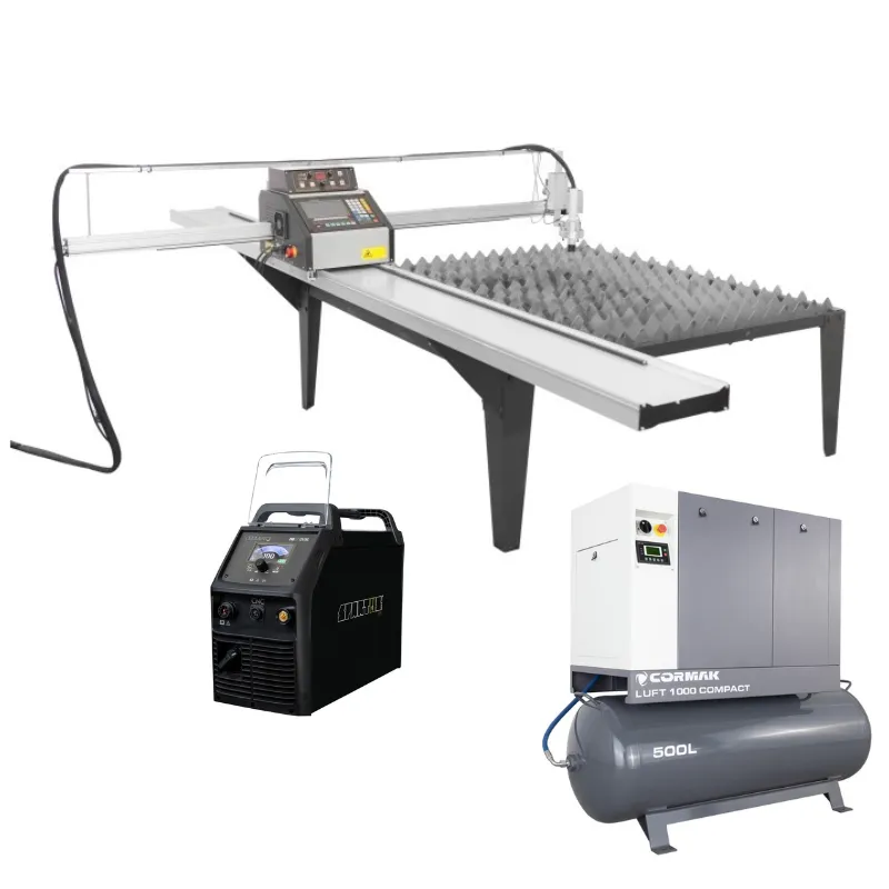 Плазмено-газова резачка ZZ 1500x3000 + компресор Luft 1000 + източник SPARTUS ProCUT 125CNC