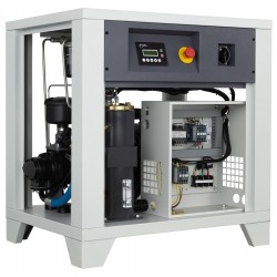 Sprężarka śrubowa LUFT 700 - 5,5kW - 650 L/min. + Osuszacz ziębniczy IZBERG N10S + Butla pionowa na sprężone powietrze 200 L