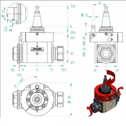 CNC агрегат ISO30 2xER32 + трион H630212100