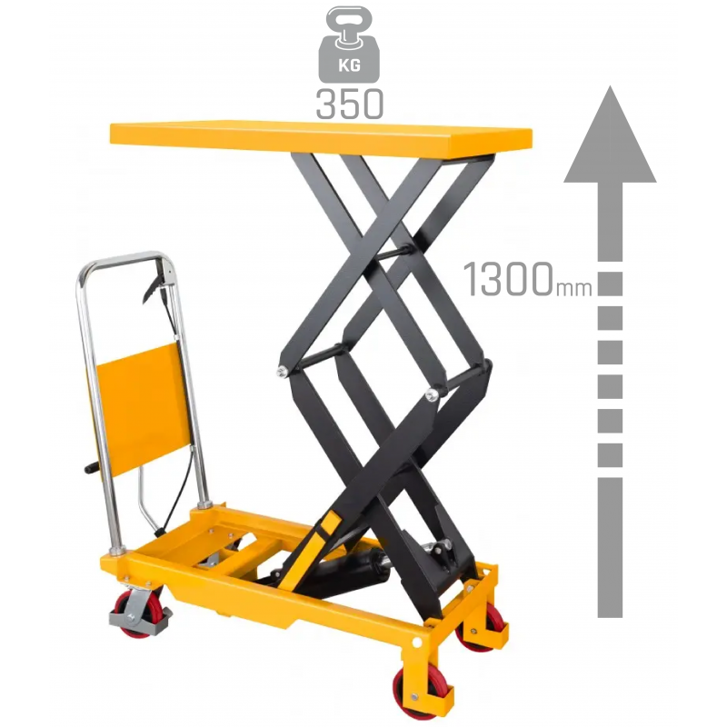 Wózek nożycowy platformowy TA3510 (udźwig 350 kg, podnoszenie 1390 mm)