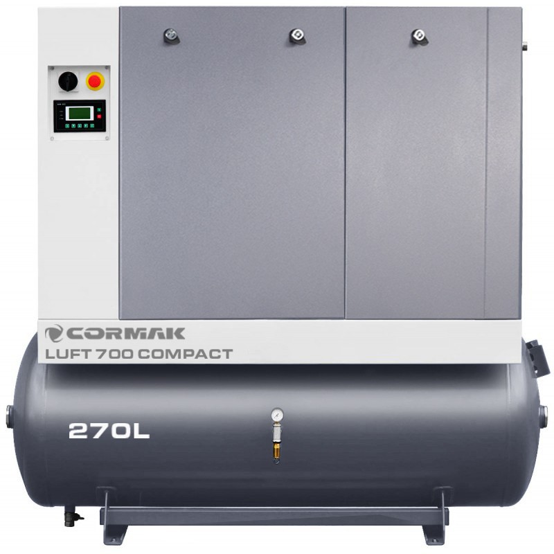 Винтов компресор с осушител и резервоар 270 л – LUFT 700 COMPACT 5,5 kW – 650 л/мин