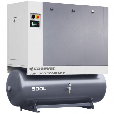 Винтов компресор с осушител и резервоар 500 л – LUFT 700 COMPACT 5,5 kW – 650 л/мин