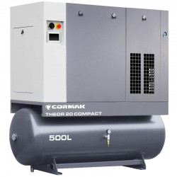 Винтов компресор с осушител и резервоар 500 л – THEOR 20 COMPACT – 15 кВт – 2000 л/мин.
