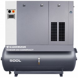 Винтов компресор с изсушител, инвертор и резервоар с обем 500 л – THEOR 20 COMPACT – 15 кВт – 2000 л/мин.