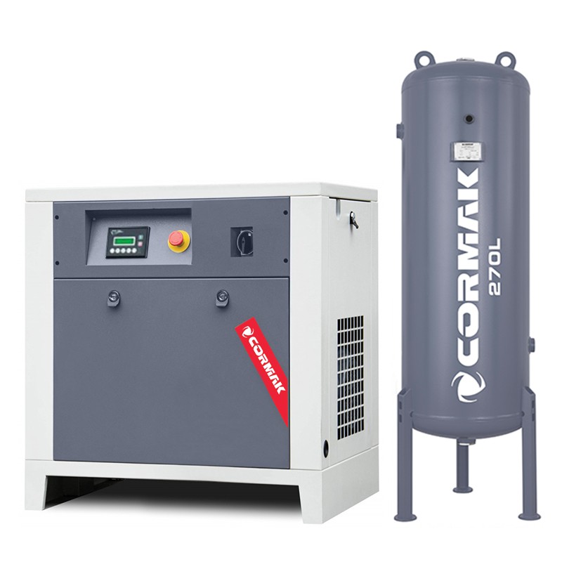 Винтов компресор LUFT 700 – 5,5 kW – 650 л/мин. + Вертикален резервоар под налягане 270 л