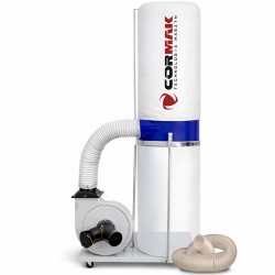 Аспиратор за дървени стърготини, стружки и прах CORMAK FM 300 230 V + антистатичен маркуч 3 м
