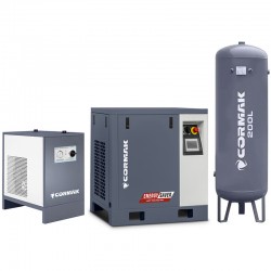 Винтов компресор LUFT 700 VSD+PM – 5,5 kW – 650 л/мин. + Рефрижераторен осушител N10S + Вертикален резервоар под налягане 200 л