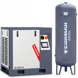 Винтов компресор с инвертор LUFT 400 – 3,0 kW – 380 л/мин. 230 V + Вертикален резервоар под налягане 200 л