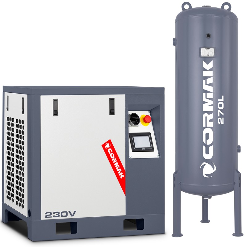 Винтов компресор с инвертор LUFT 400 – 3,0 kW – 380 л/мин. 230 V + Вертикален резервоар под налягане 270 л