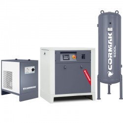 Винтов компресор LUFT 1000 – 7,5 kW – 950 л/мин. + Рефрижераторен осушител N10S + Вертикален резервоар за сгъстен въздух 500 л