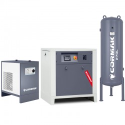 Винтов компресор LUFT 1000 – 7,5 kW – 950 л/мин. + Рефрижераторен осушител N10S + Вертикален резервоар под налягане 270 л