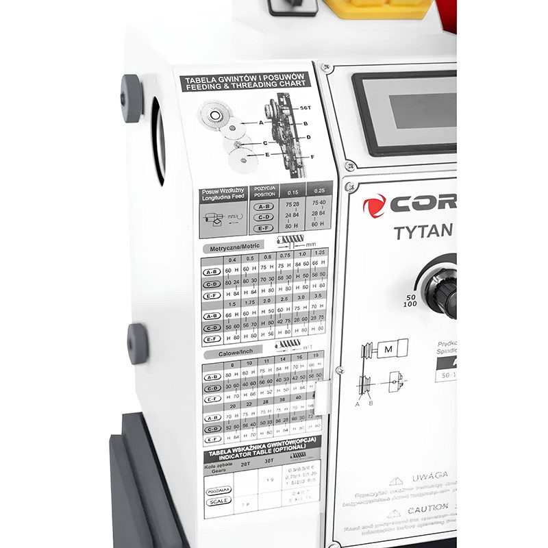 Универсален конвенционален струг CORMAK TYTAN 220x750S VARIO 230V с основа