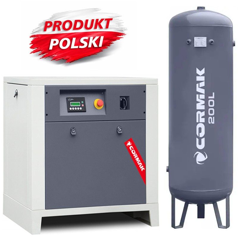 Винтов компресор LUFT 700 – 5,5 kW – 650 л/мин + вертикален резервоар за сгъстен въздух 200 л