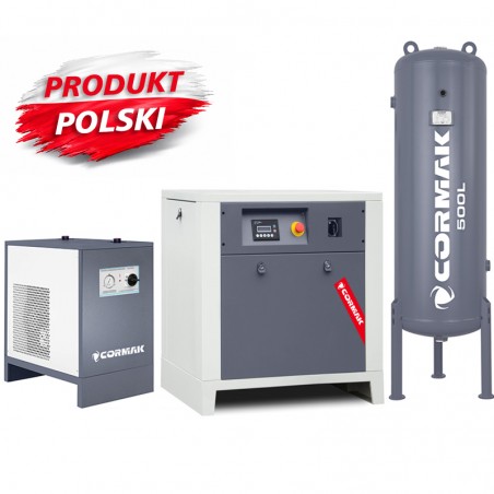 Винтов компресор LUFT 1000 – 7,5 kW – 950 л/мин. + Рефрижераторен осушител N10S + Вертикален резервоар за сгъстен въздух 500 л