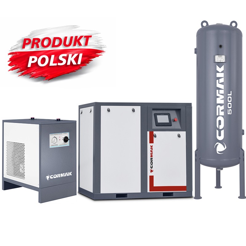 Винтов компресор с инвертор THEOR 50 – 37 kW – 7000 л/мин. + Рефрижерационен осушител N50S + Вертикален напорни резервоар 500 л