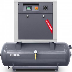 Sprężarka śrubowa na zbiorniku poziomym 200L - LUFT 700 5,5kW 400V - 650 L/min