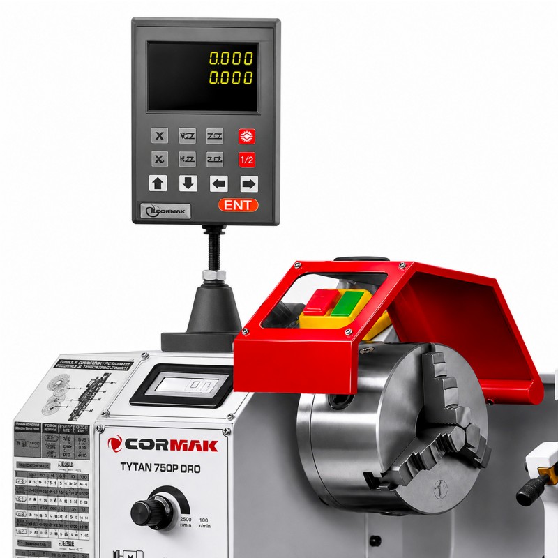 Tokarka uniwersalna CORMAK TYTAN 220x750P VARIO DRO 230V | Tokarka do metalu