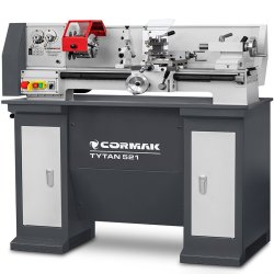 Универсален конвенционален струг CORMAK TYTAN 210x520 230V + комплект стругарски ножове + основа