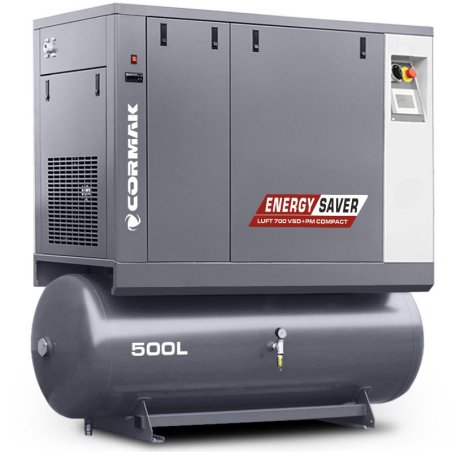 Винтов компресор с осушител и резервоар 500 л – LUFT 700 VSD+PM COMPACT 5,5 kW – 650 л/мин