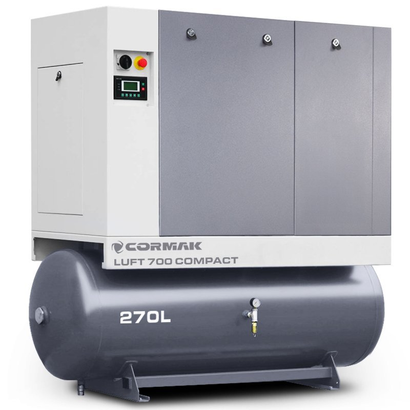 Винтов компресор с осушител и резервоар 270 л – LUFT 700 COMPACT 5,5 kW – 650 л/мин