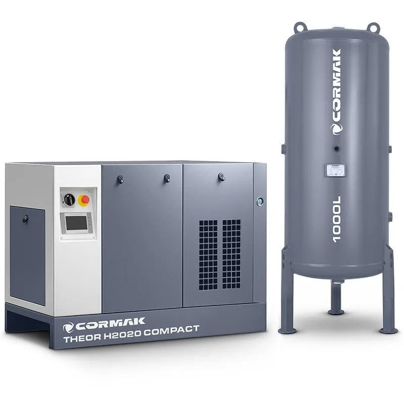 Високонапорна винтова компресорна система 22 kW – 20 bar COMPACT с изсушител и резервоар 1000 л за лазерни машини за рязане